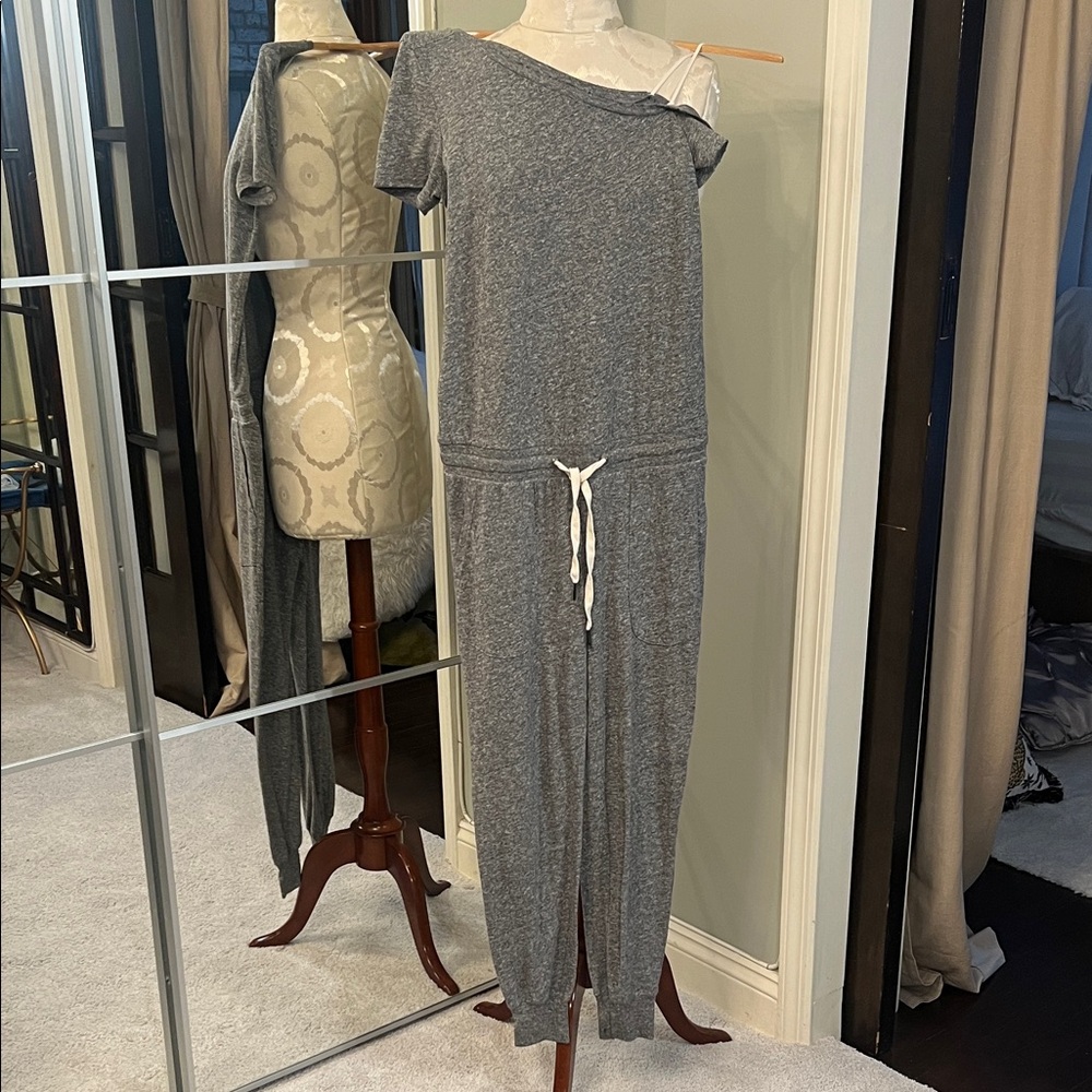 n:PHILANTHROPY One-Shoulder Heather Gray Knit Jumpsuit Britton‎